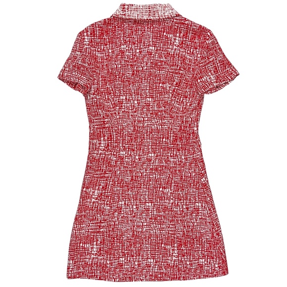 NWT STAUD Flying Mini Polo Dress in Papaya Crosshatch Size 0 - Picture 11 of 14